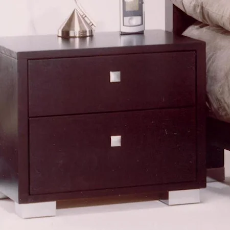 Contemporary 2 Drawer Nightstand